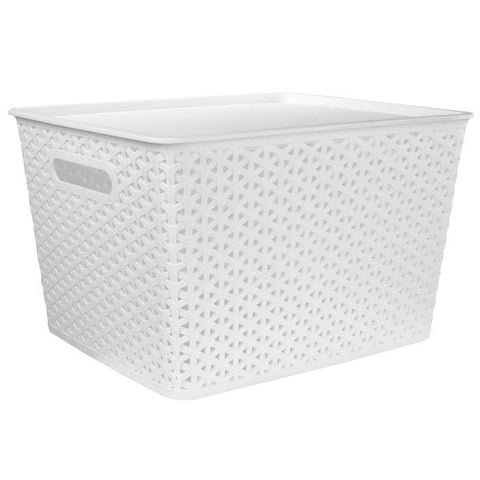 White Weave Pattern Storage Basket