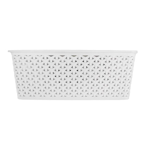 White Weave Pattern Storage Basket