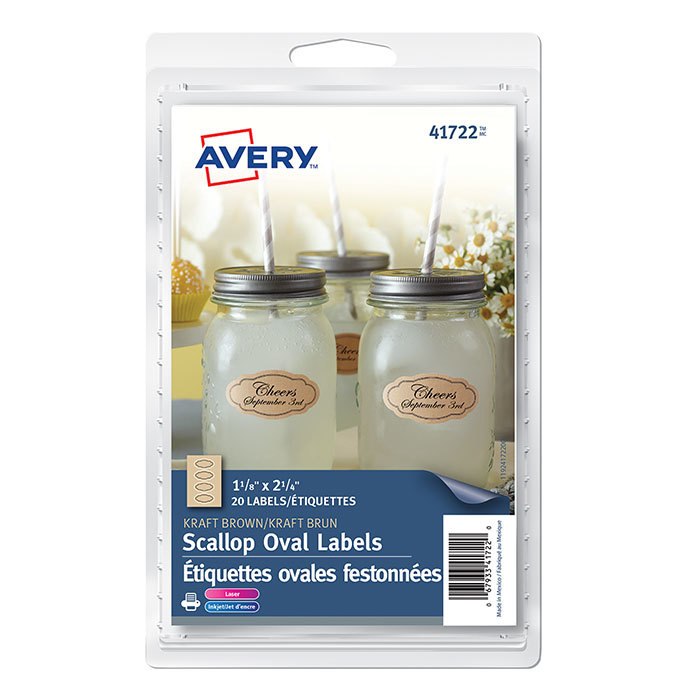 Kraft Scallop Labels Oval 20Pk