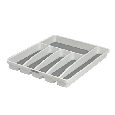6 Compartment Silverware Tray - White