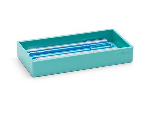 Poppin® Small Accessory Tray In Aqua